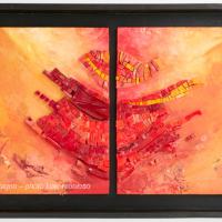 Peinture et Mosaïque- Mélodie en rouge majeur- Elisabeth Ragon