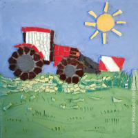 Le plus beau des tracteur - Atelier mosaïque d'Elisabeth