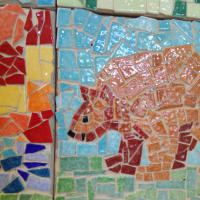 Panneau collectif sur le Québec, collège Jeanne-d'Arc (Paray-le-Monial).